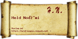Held Noémi névjegykártya